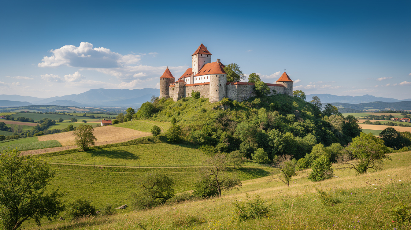 Historic castle on a hill in Slovakia