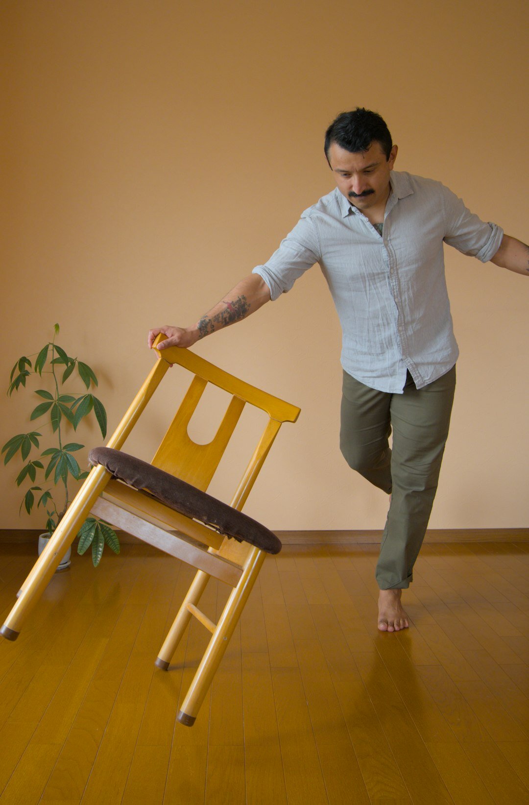 senior doing chair exercise