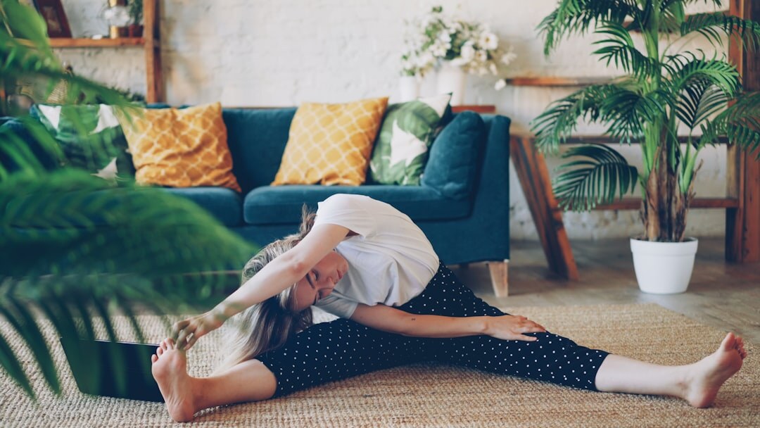senior woman exercising at home