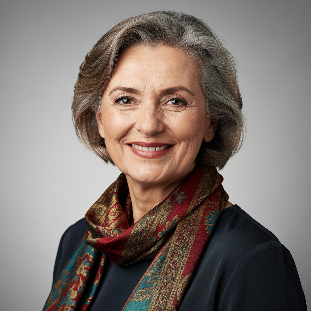 Portrait of a smiling senior woman event organizer
